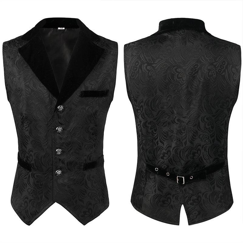 Men's Vests Medieval-style Vintage Costume Tuxedo Sleeveless Vests European Vintage Stage Halloween Costume Gothic Jacket Set