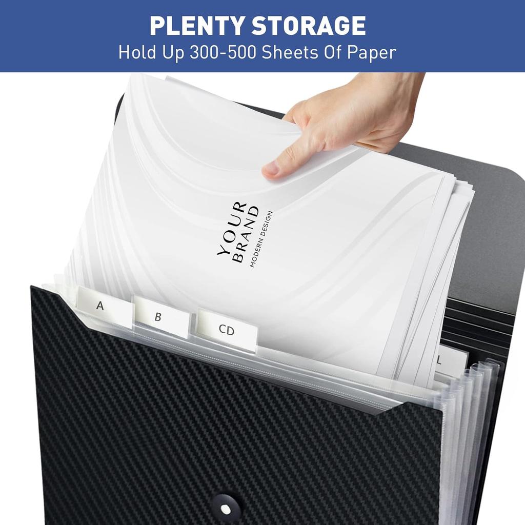 7 Pocket Expanding File Folder with Tab Erts, Accordian File Organizer Document Receipt Organizer, Accordion Folder File Keeper A4 Letter Size, for