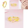 Beautiful Peach Blossom Design Adjustable Ring Copper Gold Plated Jewelry For Women