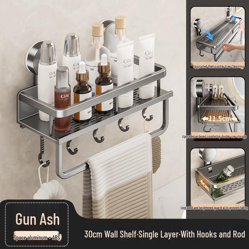 Badezimmer-Wandregal mit Saugnapf ohne Bohren