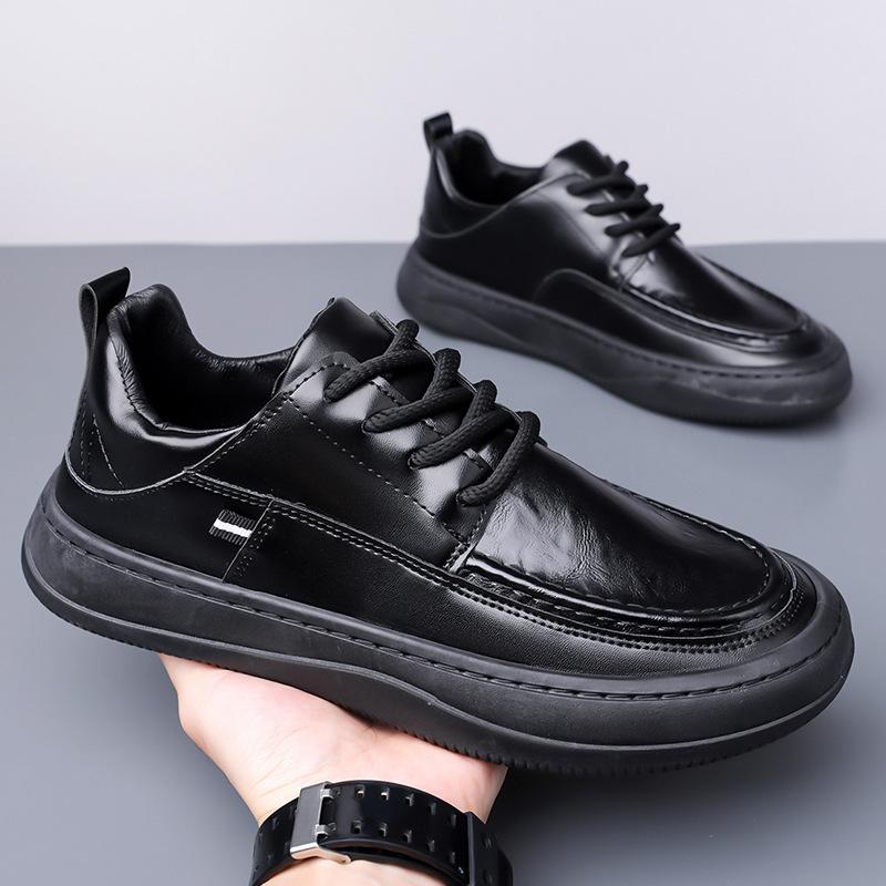 2025 new men's shoes autumn soft sole light non-slip casual shoes men's versatile breathable trend British men's leather shoes