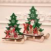 Décorations de Noël Pièces de Bois Peintes de Noël Bricolage Pièces de Voiture Traîneau Puzzle Mosaïque Cadeau