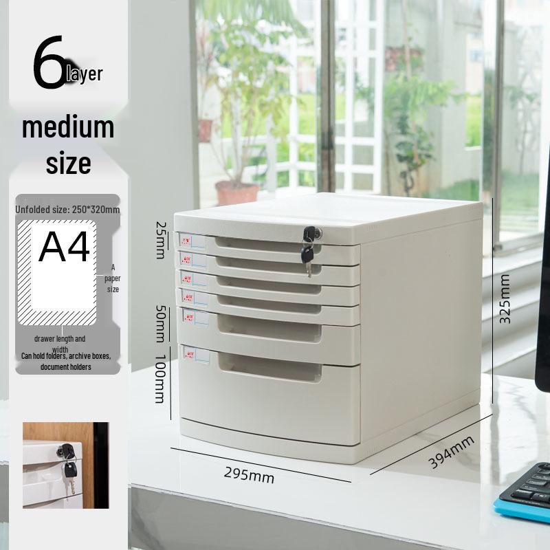 Abschließbarer mehrschichtiger A4-Desktop-Aktenschrank und Aufbewahrungsbox