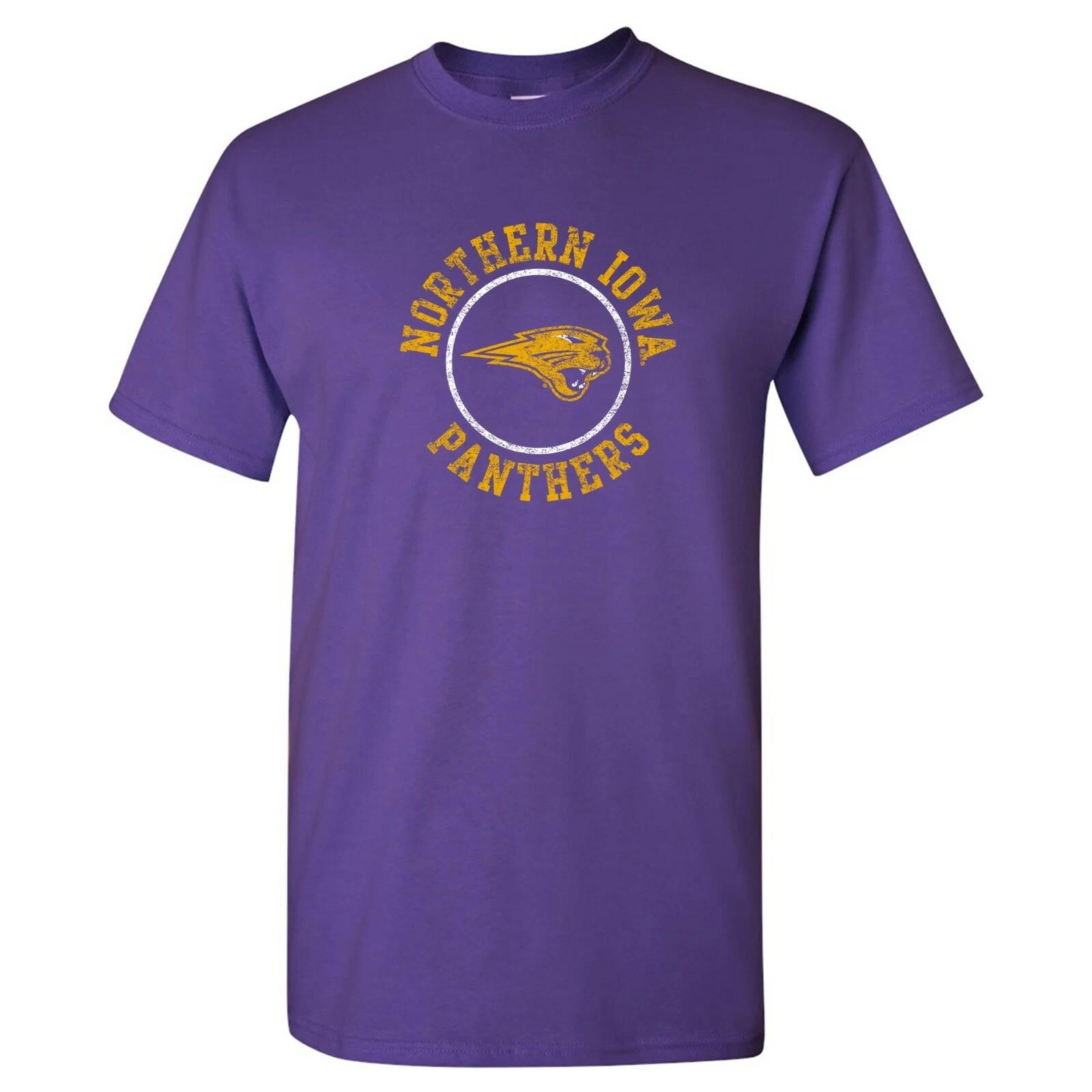 Northern Iowa Panthers Distressed Circle Logo T-Shirt - Purple L