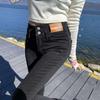High-Waisted Split Denim Flare Jeans for Women - Versatile Slimming Draping Pants for Spring and Autumn