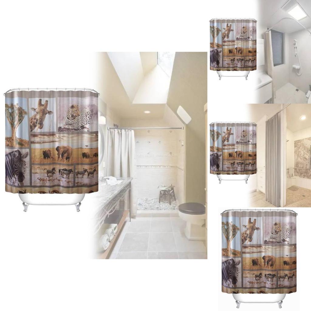 Peva Sprchový závěs Zvířecí vzor Vodotěsný Dělič do koupelny Pro domácí dekoraci