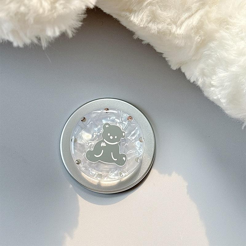 Creative Desktop Telescopic Watching Drama Desktop Mobile Phone Airbag Holder Rhinestone Bear Mirror Folding Portable