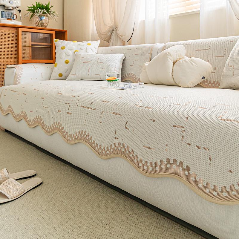 

Summer special-shaped sofa cushion 2025 new cool ice silk non-slip sofa seat cushion straight row one-piece cover towel 70*70cm