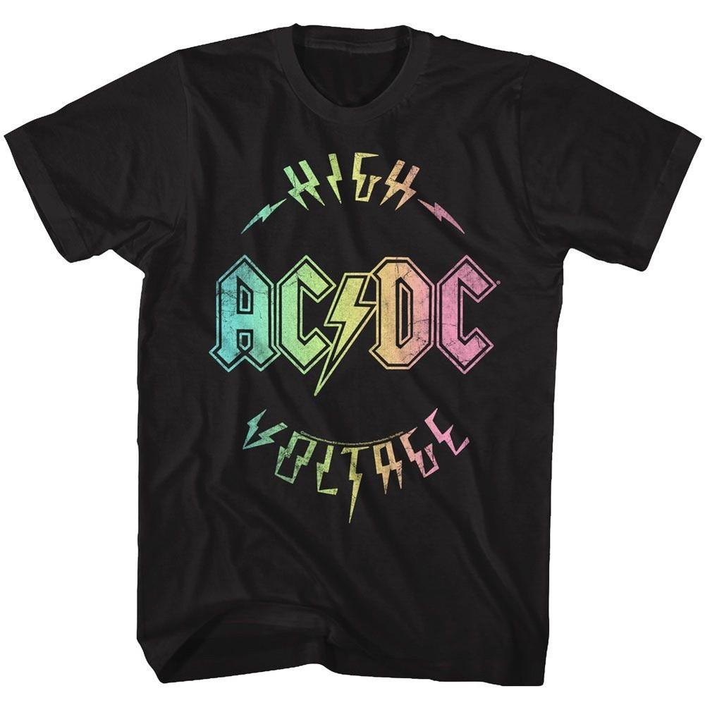 AC/DC High Voltage Multicolor Black Rock and Roll Music Band T-T-shirt Tops Tees Men's Women's Unisex