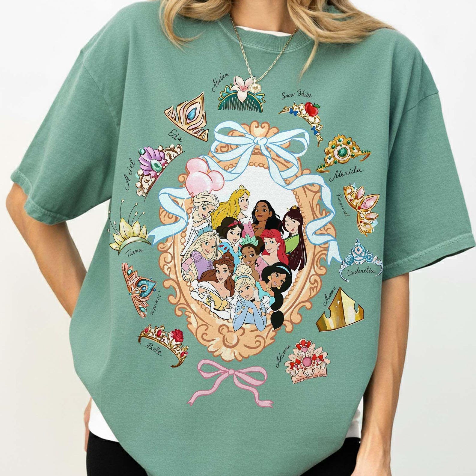 Comfort Colors® Retro Princess Crown Shirt, Snow White Rapunzel Ariel Belle Tee, Disney Girl Trip Shirt, Magic Kingdom Princess Vacation Tee 4XL