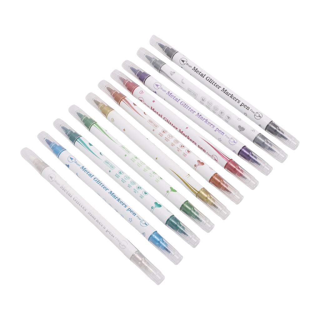 10 Colors Double Ended Nail Marker Pens Graffiti Dotting Drawing Liner Acrylic Nail Art Pen for