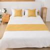 Orange Waffle Bed Flag Simple and Pure Color Bed Decoration Hotel Bedroom Dustproof Cloth Home Textile Bedding Bed Runner Matching Color Throw Pillow