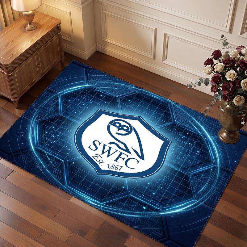 Tappeto in Cristallo di Velluto con Stampa del Sheffield Wednesday Football, Comodo Assorbente d'Acqua Antiscivolo per Pavimenti Interni