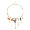 Halloween Pottery Pumpkin Ghost Witch Hat Fringed Alloy Pendant Necklace Skeleton Hand Spider Simple Necklace