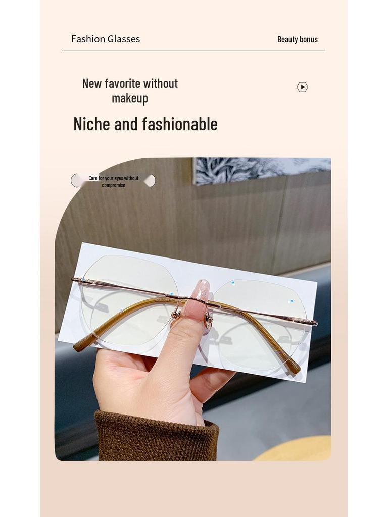 Women's Rimless Pure Titanium Eyeglasses - Prescription Ready, Anti-Blue Light