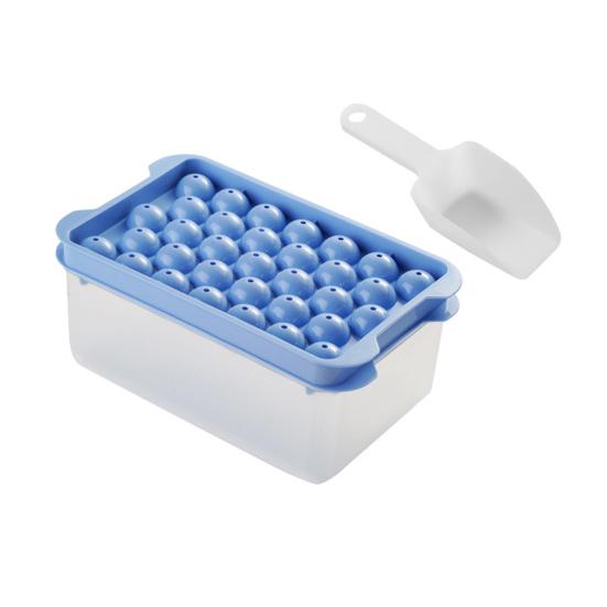 

Sphere Ice Cube Tray with Lid BPA-Free Stackable Plastic Mold for Whiskey Cocktails Easy-Release Space-Saving Ice Maker for Home Bar Party 1 Set синий