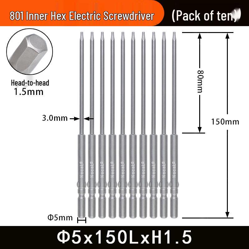 Nigao 801 5mm Hex Socket Electric Screwdriver Bit S2 Hardened Tool