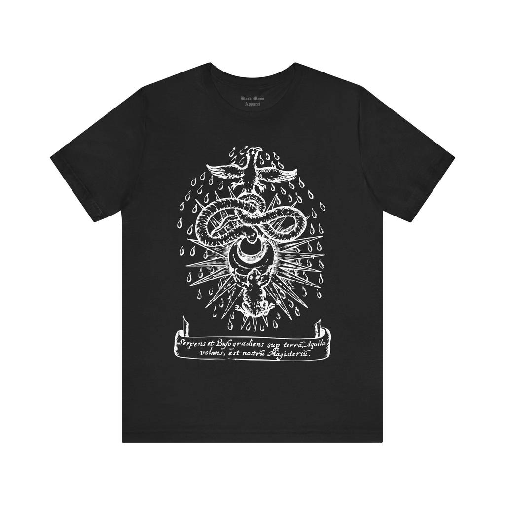Alkemisymbol Mysterium Retro Skräckkonst T-shirt Gotisk Mörk Estetik Gotia T-shirt Svart Magi Gotisk Herr- och Dam-t-shirt