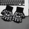Boys' Halloween decorative warm gloves Fall and Winter split fingers open-fingered knit gloves Fashion skull hand pattern gloves