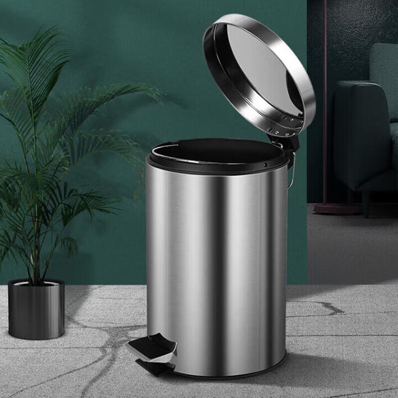Shanqianqi 12L Stainless Steel Dual Compartment Pedal Trash Can