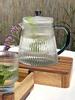 GLASS JUG 1L TEA INFuser with Filter + 2 Glasses, Green Handle