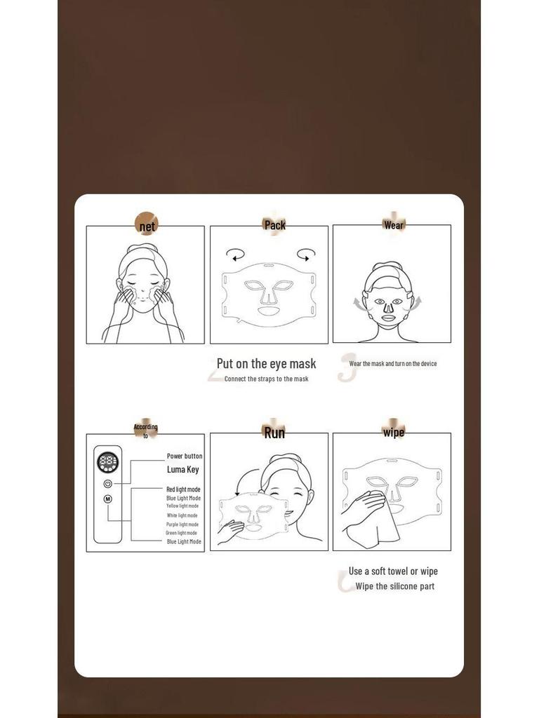 LED Red Light Therapy Face & Neck Mask Set - Photorejuvenation & Whitening Device