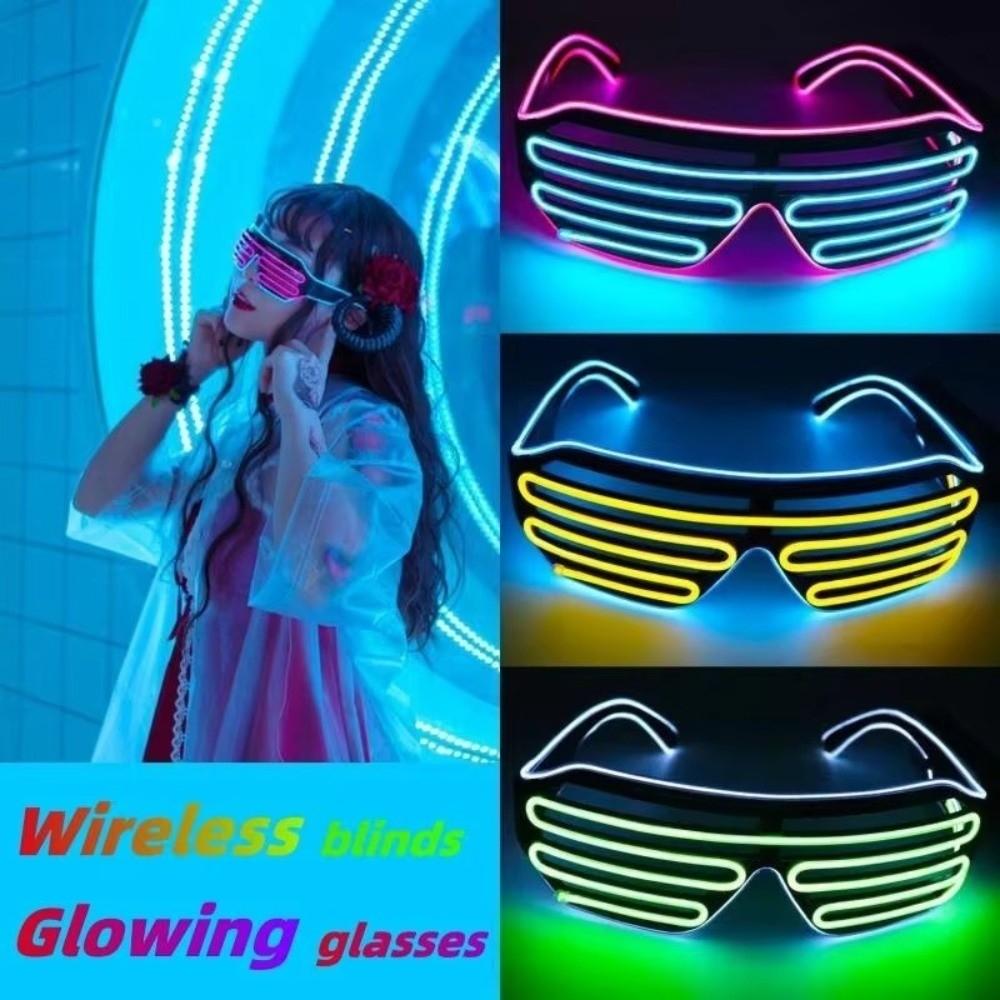 Wireless Neon Glasses Double Colors Fluorescent Glasses LED Glowing Glasses  Christmas Decor
