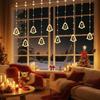 Christmas Tree Curtain Lights, Christmas Window Lights Decor with Remote,8 Lighting Modes, IP65 Waterproof, 10 Hooks Christmas Decorations Indoor