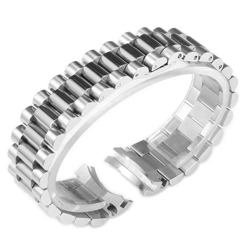 20MM 21mm Klockarmband För Rolex DATEJUST DAY-DATE OYSTERPERTUAL DATE Rostfritt Stål Rem Klocktillbehör Klockarmband