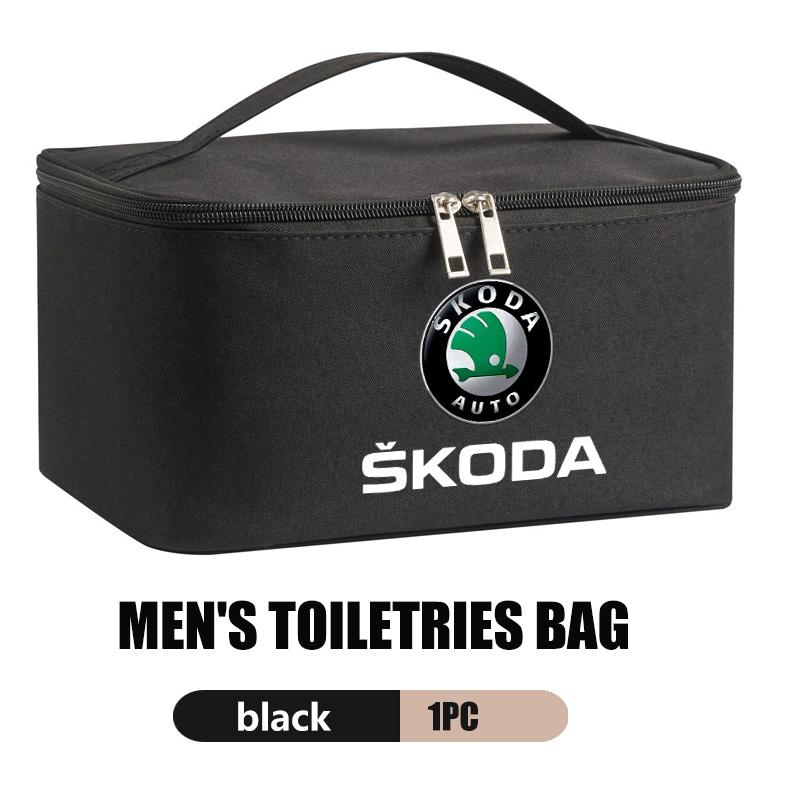 AAABT1 Auto Kulturtasche Wasserdichte Reise Wasch Aufbewahrungstasche Kosmetik Beutel Für Skoda Kamiq Karoq Octavia 2 3 Rapid Scala Kami Fabia VII