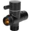 Valvă Divertoare din Alamă cu 3 Căi G1/2 Inch Adaptor T Convertor Negru Pentru Conector Robinet Apă Duș Separator Apă Robinet Baie