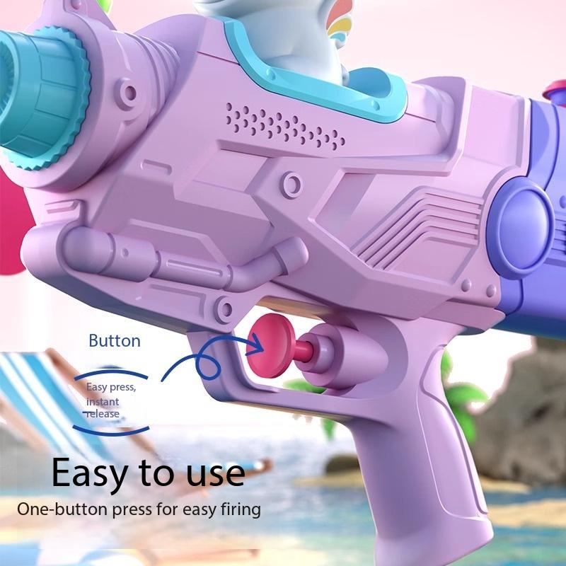 Summer Single Double Nozzle Water Gun, Large Capacity Cartoon Unicorn Duck Water Gun, Outdoor Beach Water Play Toy