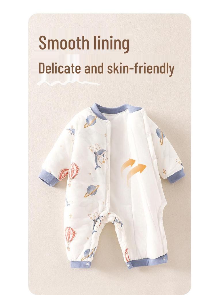 Gesteppter warmer Baumwoll-Neugeborenen-Strampler - Verdickter Winter-Baby-Body