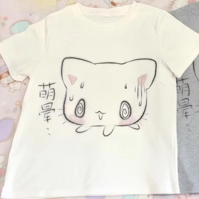 Women's Japanese T-shirt Short Sleeve Round Neck Clothing Fashionable Casual Cute Summer T-shirts  Anime Y2k Printed T-shirts