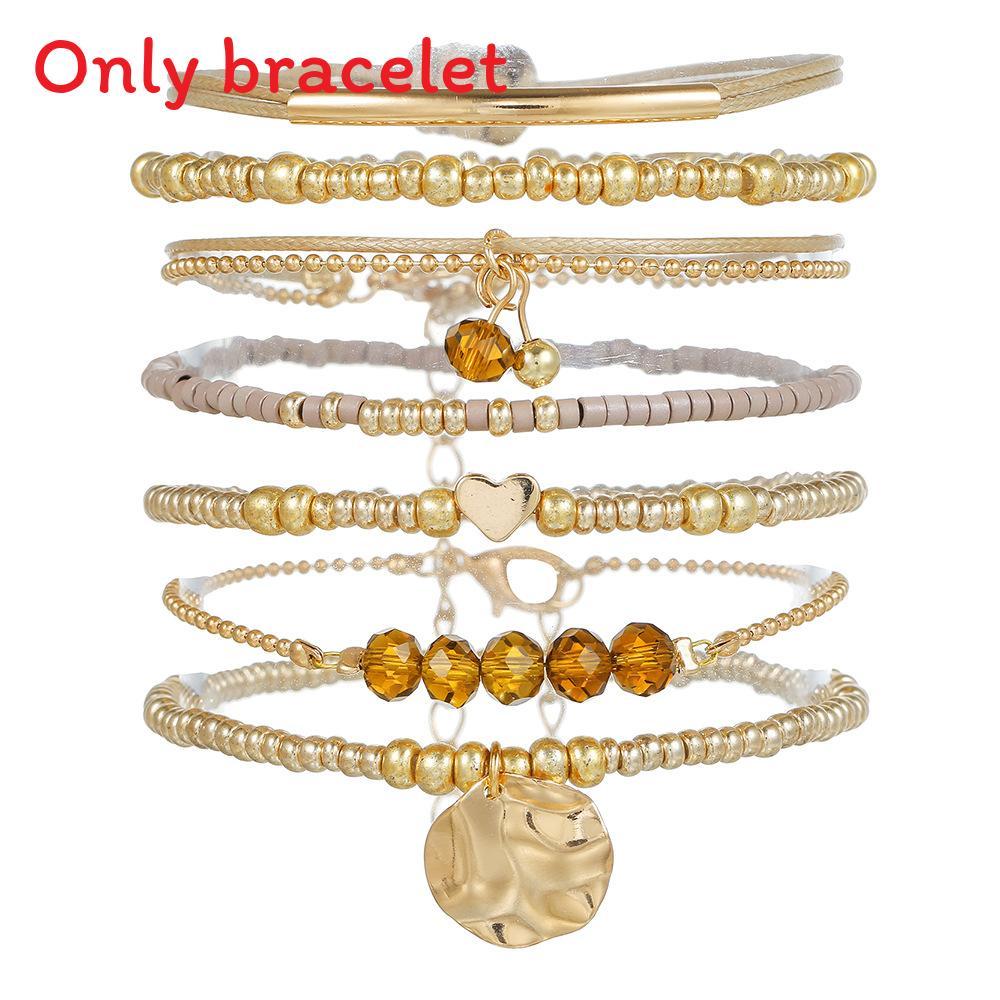 Bohemian Style Beaded Bracelet Set With Glass And Alloy For Women Gift Ideas