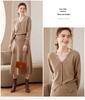 Women's Cashmere V-Neck Button Cardigan - Long Sleeve, Versatile, Loose Knit Outerwear, Lightweight Base Layer Sweater
