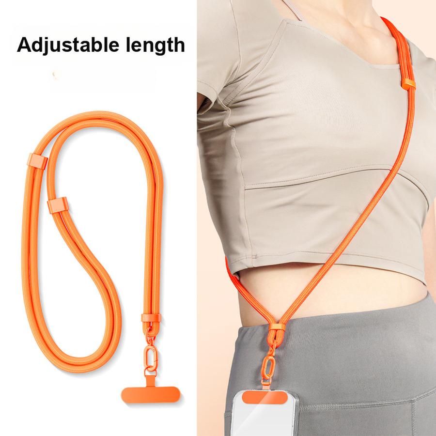 Handy-Lanyard Verstellbares Crossbody-Nackenband Seil mit Edelstahl-Pads Anti-Verlust Anti-Diebstahl Geflochtenes Seil
