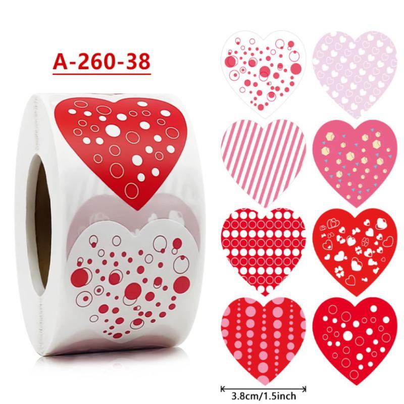 

500Pcs Heart Shape Valentine S Day Stickers Birthday Party Seal Labels Good Cute Stickers Box Tag A1