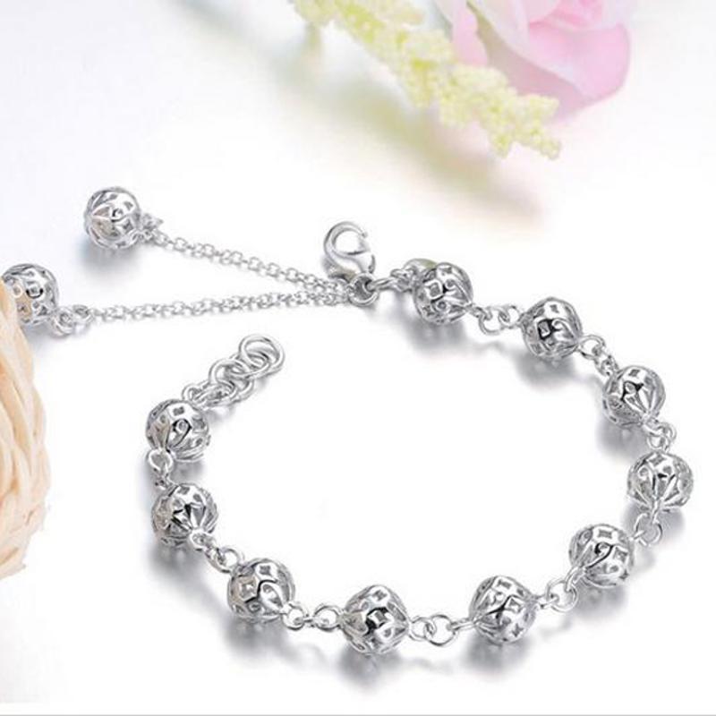 Fashion Balls Charms Bracelet Girls Beaded Bangle Jewelry AVE