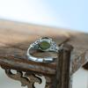 925 Sterling Silver Sapphire Hollow Pattern Retro Literary National Style National Style Live Mouth Ring Adjustable 2026