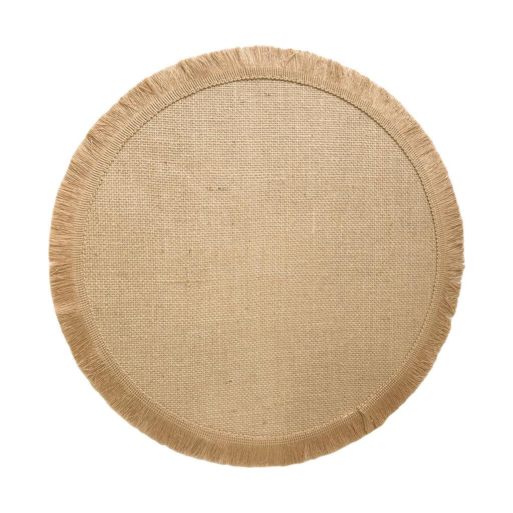 Sottopiatti Rotondi in Juta Naturale con Motivo Floreale Ecologico Vintage Decorazione da Pranzo per Uso Domestico