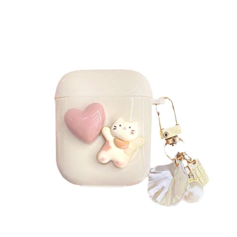 Apple bluetooth protective case earphone case for AirPods Pro cat love shell 1/1/1 generation cute ins