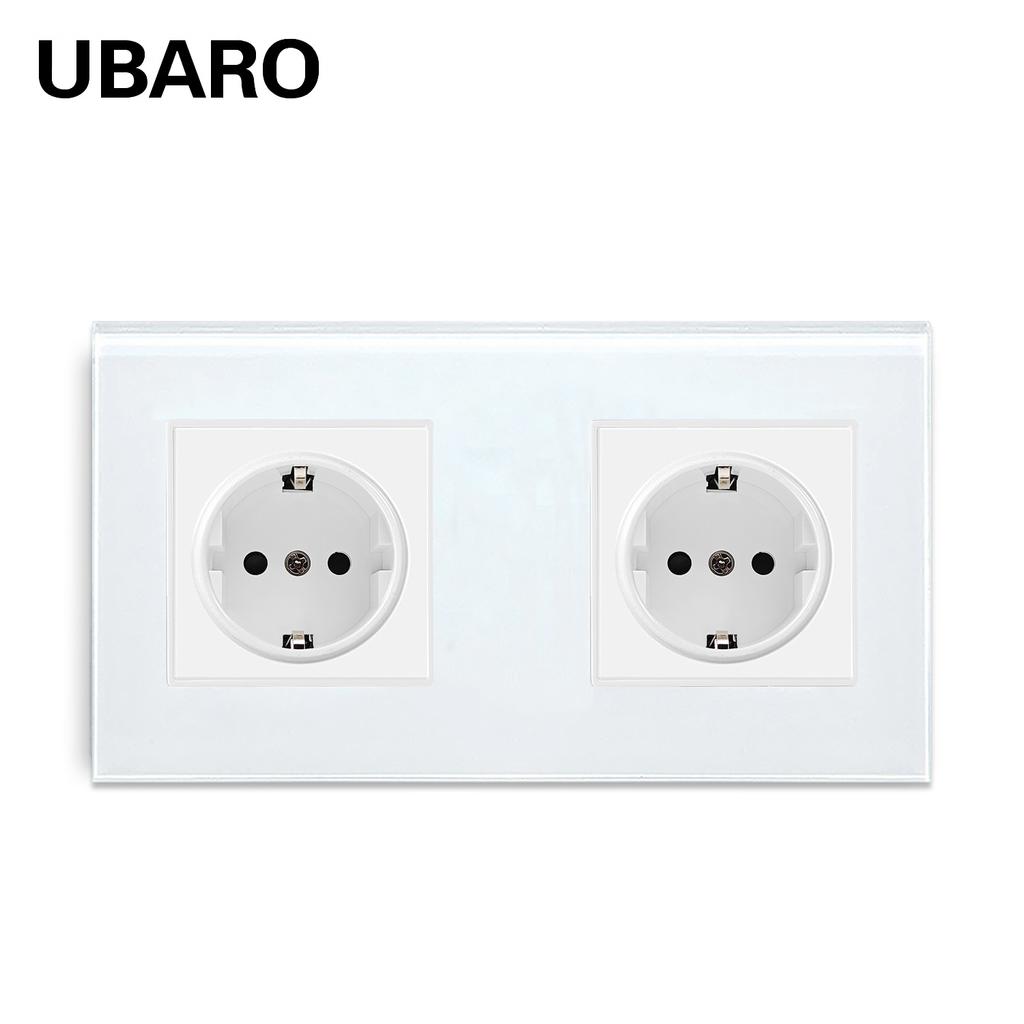 Bseed Europe Russia 16A Wall Power Socket White Black Grey Gold Crystal Glass Panel Plug Electrical Outlet for Home Improvemet