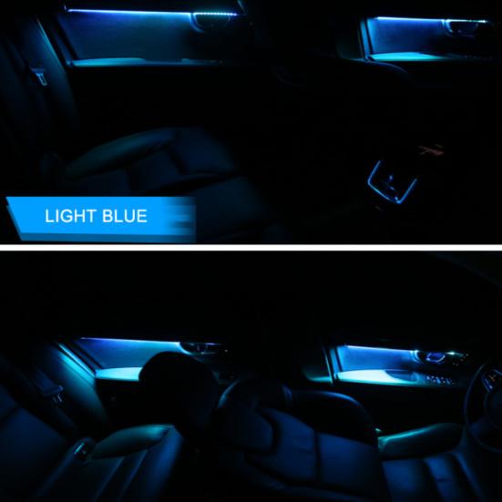 Mini USB LED Bil Hjemmekino Auto Interiørlys Neon Atmosfære Ambient Lampe