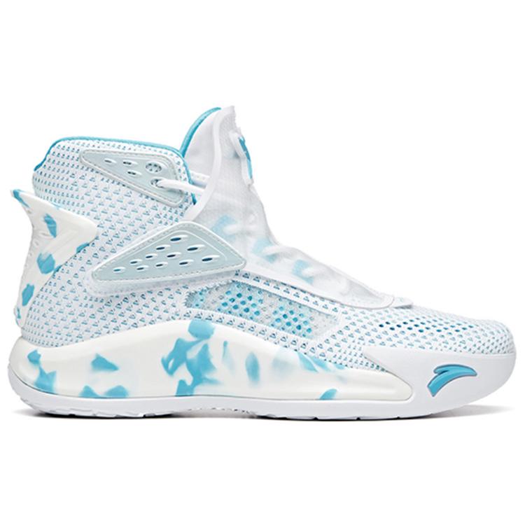 New Anta KT5 Cushioning Anti Slip And Wear Resistant High Top Basketball Shoes Men's White Blue 112021101-3