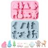 Christmas Silicone Baking Mold, Holiday Silicone Mold Soap Candy Mold For Chocolate Jello Snowman Santa Baking Mold
