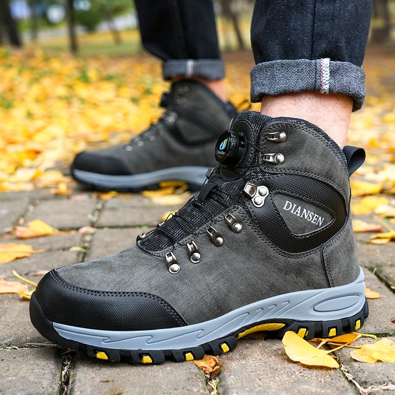 New Rotary Buckle Waterproof Safety Boots Men Indestructible Steel Toe Work Boots Anti-smash Stab-resistant Protective Boots