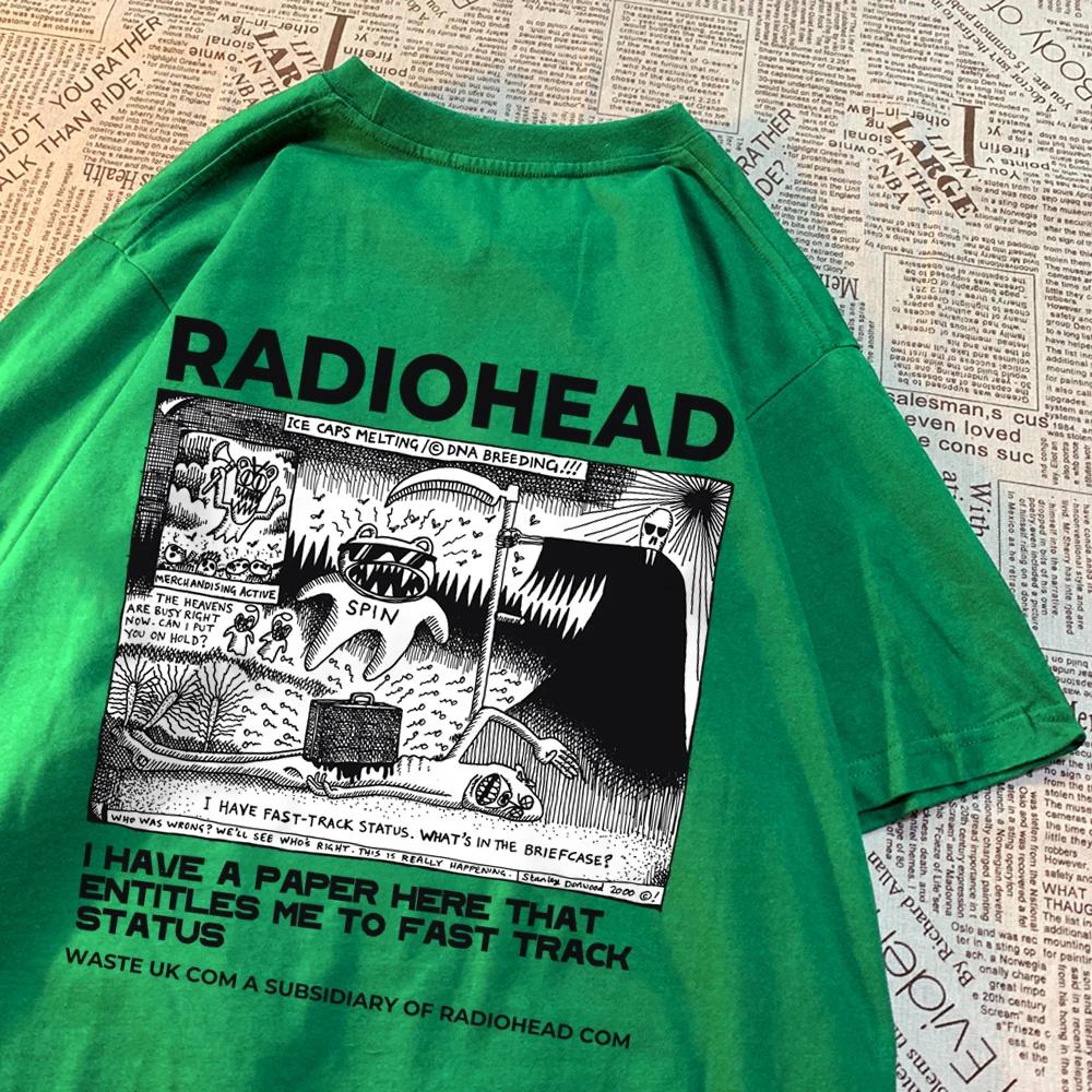Radiohead North America Tour Rock Boy T-Shirt Men Women Hip Hop Breathable Clothing Breathable Loose T-Shirts New Cotton Tshirt
