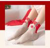 Women's Mid-Calf 3D Cartoon Christmas Socks Gift Box - Red Cotton Benming Year Collection for Autumn & Winter