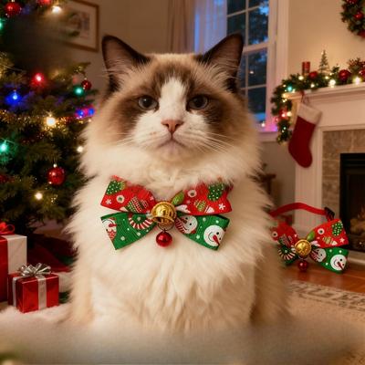 Weihnachtskatze Haustierhalsbänder, Glöckchen, Hundeschals, Haustierbedarf, Niedliche Katzenweihnachtsfliegen